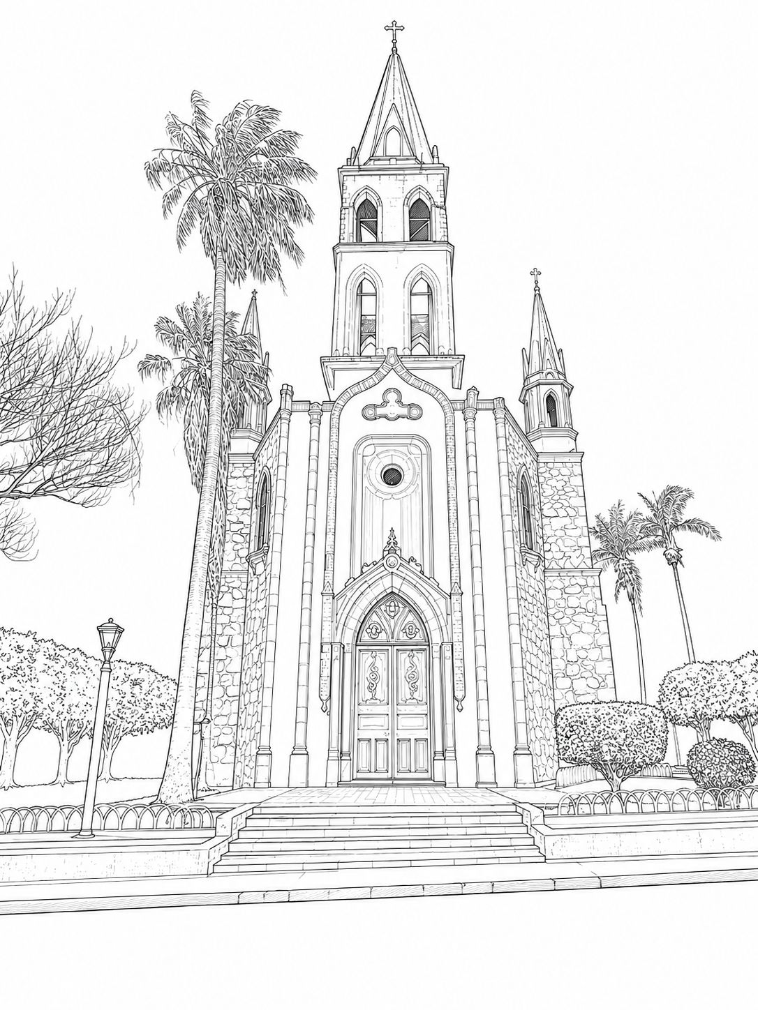 Ilustracion de la iglesia para la invitacion